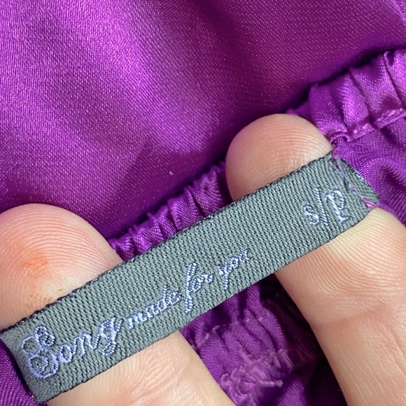 Song Made For You Purple Satin Tiered Mini Dress S - Picture 5 of 12